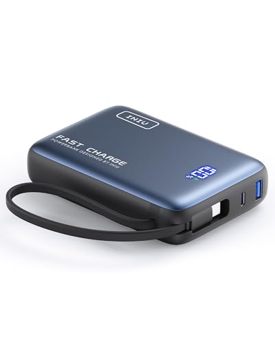 INIU Portable Charger, 20000mAh 20W Power Bank with Built-in USB-C Cable, Portable Phone Charger for iPhone 15/14/13/12/11, Samsung S22/S21, Google, AirPods, iPad, etc.