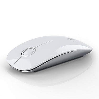 RAPIQUE Bluetooth Wireless Mouse, BT5.1＆ 2.4G Slim Dual Mode, White - color: White