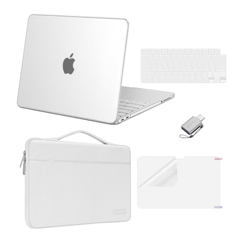 MOSISO Compatible with MacBook Neo Case 13 inch 2026 A3404 A18 Pro Chip | Crack & Scratch Resistant Hard Shell Case&360 Protective Sleeve Bag&Keyboard Cover&Screen Protector&Type C, Translucent - color: Translucent