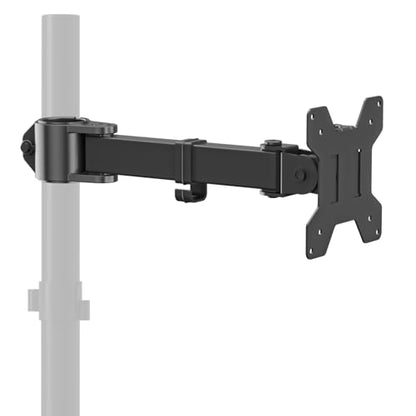 suptek Single Monitor Arm, Universal 1 Tier Arm Fully Adjustable Pole Mount Bracket Monitor Mounting for 13 to 32 inch Screen, Weight up to 22lbs, Mounting Holes 75x75mm to 100x100mm,Black - size: 1 Tier Monitor Arm