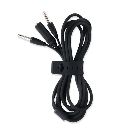 HUYUN 1.5M/4.9ft Headphone Audio/Mic Splitter, 3.5mm Headset Adapter (Microphone + Audio) 2 TRS Female to TRRS Male CTIA Stereo Jack Y Cable Compatible for Dual-Plug Gaming Headset to Laptop