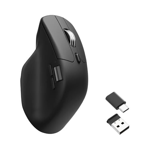 Keychron M6 Silent Wireless Gaming Mouse, 1000Hz, Bluetooth 5.3/2.4GHz/Wired, PixArt 3395 Sensor (26K DPI), 86g, On-Board Memory Profiles for Plug & Play, Programmable for Mac/Windows/Linux – Black - color: Black, size: PixArt 3395(1K Polling Rate)