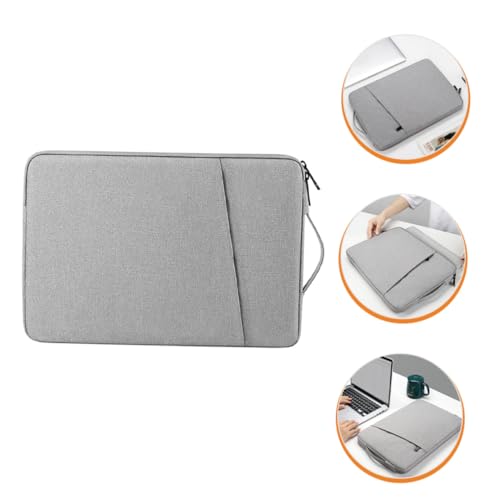 Homoyoyo Laptop Protective Sleeve Bag with Accessory Pocket for 13.3 Inch Ultrabook and Professional Laptop, Lightweight Polyester Laptop Carrying Case, Grey Notebook Cover for Travel