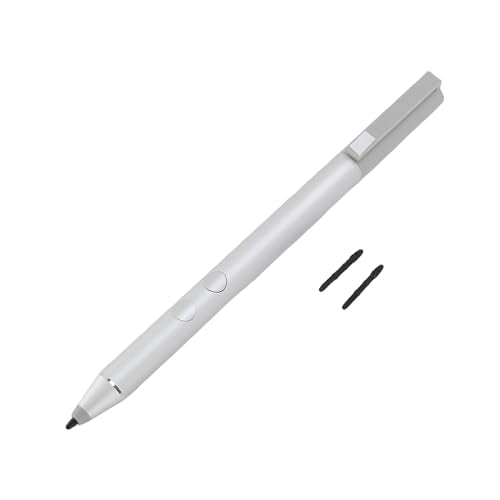 Dpofirs Stylus Pen for Touchscreen Laptops, 1024 Pressure Sensitivity Active Pen with Eraser and Side Push, Aluminum Writing Stylus with 2 Replacement Tips