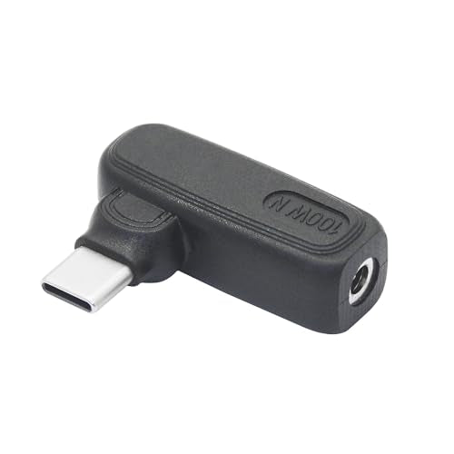 90 Degree 100W DC 3.5mm x 1.35mm Power Adapter, Input 15 - 20.5V, PD Chip | Right Angle DC 35135 Female to USB Type C Male PD Plug, Built in PD Intelligent Chip Quick Identification V/A, for USB C Port - style: DC 35135 Female to USB Type c Male - 100W