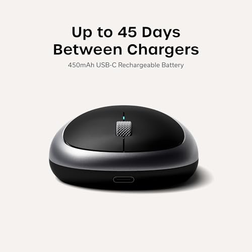 Satechi M1 Wireless Bluetooth Mouse, USB-C Rechargeable, Compact & Portable, for MacBook Air/Pro/Neo, iPad Air/Pro, iPad mini, Mac mini, iMac & Windows - Space Gray - color: Space Gray