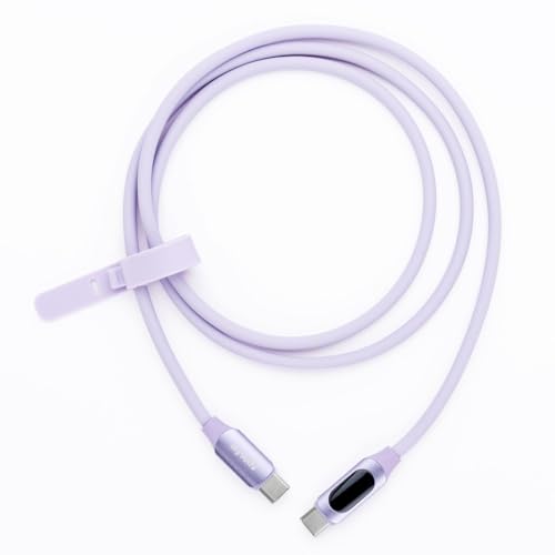 MyVolts Step Up USB-C to USB-C PD Cable with LCD Power Meter, Jellybean Purple - color: Jellybean Purple, size: USB-C to USB-C