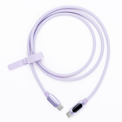 MyVolts Step Up USB-C to USB-C PD Cable with LCD Power Meter, Jellybean Purple - color: Jellybean Purple, size: USB-C to USB-C