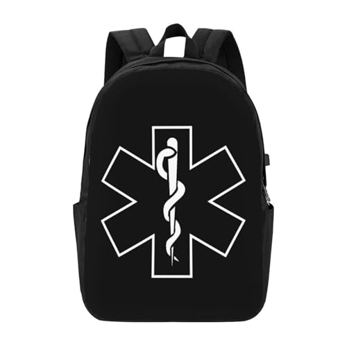 EMS Travel Laptop Backpack Anti-Theft Bag with USB Charging Port 17 Inch Computer Business Backpacks for Women Men Work College Gift,Casual Daypack