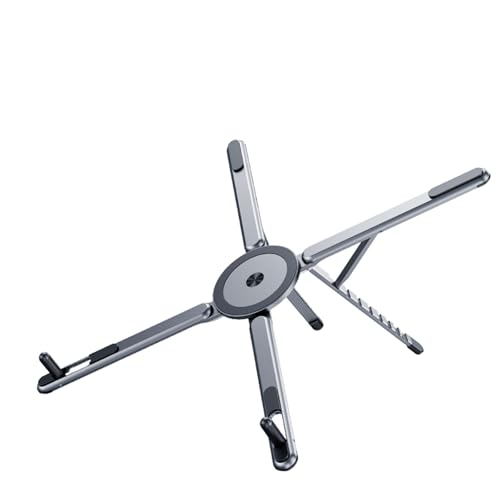 Portable Laptop Stand, Adjustable Aluminum X-Frame Computer Riser, Foldable Notebook Holder with Multi-Angle Support