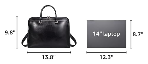 Blofinche Laptop Messenger shoulder bag: Genuine Leather work Briefcase 13.3 15.6 inch designer Satchel handbag - color: Black, size: 15.6 inch