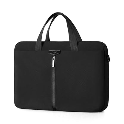 Timeet 17.3 Inch Laptop Bag for Men Women, Lightweight & Water-Resistant Computer Bag Laptop Briefcase with Shoulder Strap - color: Ink Black