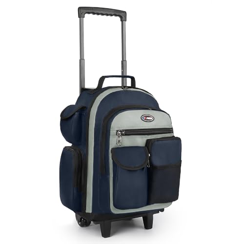 20" 2-in-1,Wheeled Travel Luggage Bag w/Telescopic Handle | Rolling Travel Luggage w/2 Wheels,Trolley Suitcase,Spacious Storage Design,2560-20''-Blue - color: JH-2560-Blue-20