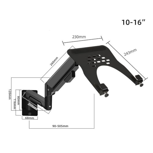 Monitor Stand, Wall Mount Monitor Arm with Laptop Tray, Aluminum Gas Spring Full Motion Laptop Mount Arm Fits Max 32 Inch, 19.8 Lbs Screens/ 10-17" Laptop,Desk Accessories,White - color: White