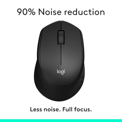 Logitech M330 Silent Wireless Mouse, 2.4GHz with USB Receiver, Optical Tracking, Quiet & Lightweight, Long Battery Life, for PC, Mac, Laptop, Chromebook - Black - color: Black