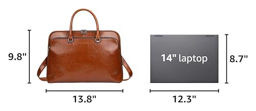 Blofinche Laptop Messenger shoulder bag: Genuine Leather work Briefcase 13.3 15.6 inch designer Satchel handbag - color: Brown, size: 15.6 inch