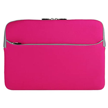 Travel Neoprene 13" Laptop Sleeve with Water Resistant Protection, Front Pocket - Compatible with SurfaceBook (Hot Pink) - color: Magenta