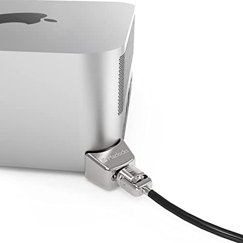 Compulocks Mac Studio Ledge Lock Adapter with Keyed Cable Lock - Secure Your Mac Studio with Durable Silver Locking Solution - Perfect for Home & Office Use - style: Keyed Cable Lock