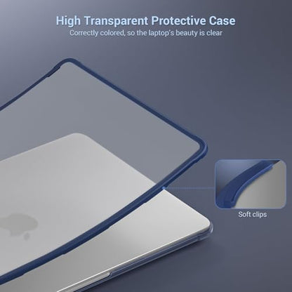 MOSISO Compatible with MacBook Air 13 inch Case M5 2026 M4 M3 M2 2025-2022 | A3449 A3240 A3113 A2681,Seamlessly Closes Reinforced Crack-Resistant Hard Shell for MacBook Air 13.6 inch Case,Midnight Clear - color: Midnight Clear