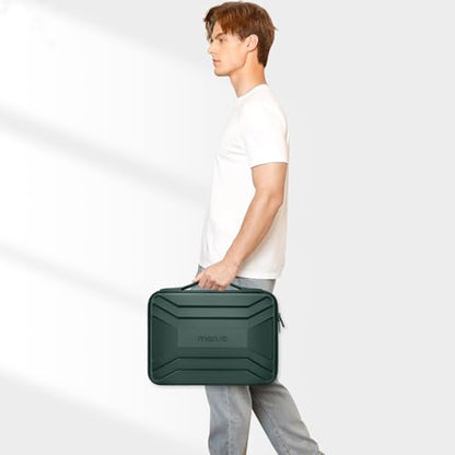 MOSISO 15-16 inch Laptop Hard Case, Waterproof Shockproof Laptop Sleeve Compatible with MacBook Pro 16, HP Acer Dell Lenovo ASUS, Symmetrical Trapezoid EVA Computer Bag with Handle, Emerald Green - color: Emerald Green, size: 15.6 inch