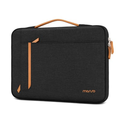 MOSISO 360 Protective Laptop Case 13-14 inch, 13.3 inch Laptop Sleeve,Black | Compatible with MacBook Neo/Air 13.6/Pro 13/Pro 14,HP Dell Acer ASUS,Side Open Carrying Bag with Horizontal&Vertical Pockets