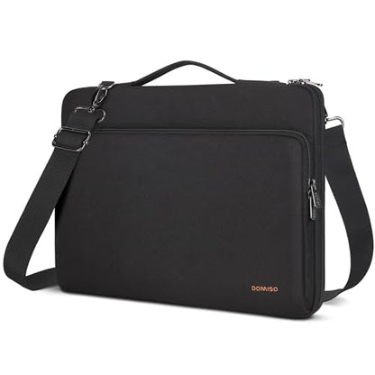 DOMISO 15.6 inch Laptop Case Sleeve Protective Cover Compatible with MacBook Pro 16 M4 M3 M2/Pro Max,15.6-16 inch HP Dell ASUS Lenovo Chromebook,Waterproof Computer Bag with Shoulder Strap,Black - color: Black, size: 15.6 inch