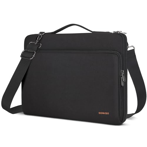 DOMISO 14 inch Laptop Case Sleeve Protective Cover Compatible with MacBook Air 15 M4 M3 M2,MacBook Pro,14-15 inch HP Dell ASUS Lenovo Chromebook,Waterproof Computer Bag with Shoulder Strap,Black - color: Black, size: 14 inch