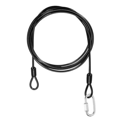 PATIKIL Security Cable Lock (1/8" Dia 4.9ft, Black) Vinyl Coated 304 Stainless Steel Double Loop Flexible Wire Rope Safety Cable with Quick Links Locking Connectors - color: Black, size: 1/8" x 4.9ft