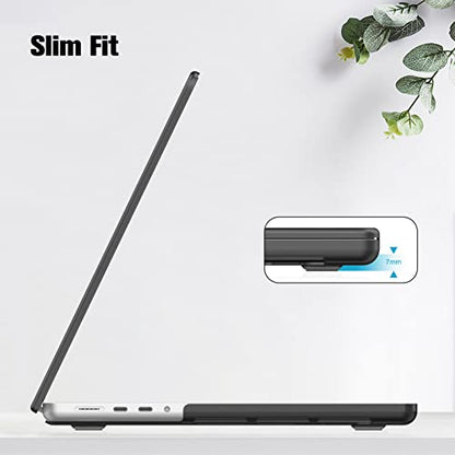 Fintie Hard Shell Case for MacBook Pro 14 Inch, Frost Black | A3434 A3112 A3185 A3401 A2992 A2918 A2779 A2442 A3426 A3427, 2021-2026, M5/M4/M3/M2/M1 - color: Frost Black, size: Pro 14 Inch