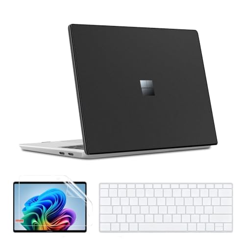 Slim Case for Microsoft Surface Laptop 13 Inch 2025 Release (Model #2095), PC Hard Shell Cover 13 Inch Surface Laptop with Shockproof Protective Snap + Keyboard Cover + Screen Protector, Frosted Black - color: Frosted Black, size: 13 Inch