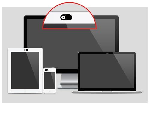 TENOC Webcam Cover, Camera Privacy Cover Slide for Laptop/Cell Phone/iPad/PC/Tablet, Protect Your Privacy and Security, 5 Pcs, Black - color: Black