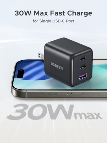 UGREEN 100W USB-C Cable (2-Pack) + 30W USB-C GaN Charger Bundle — High-Speed Charging Combo for Laptop, Phone & Tablet