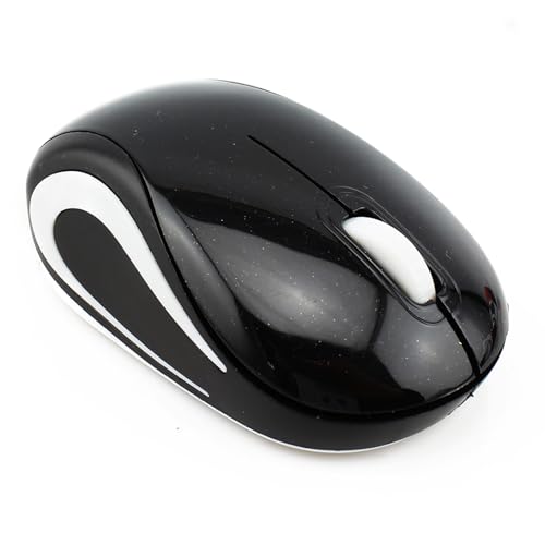 YOCUNKER Wireless Mini Mouse Ultra Portable, 1000DPI Computer Mouse Cordless, 2.4 GHz with USB Receiver, Optical Tracking, 3-Buttons, PC/Laptop (Black) - color: black