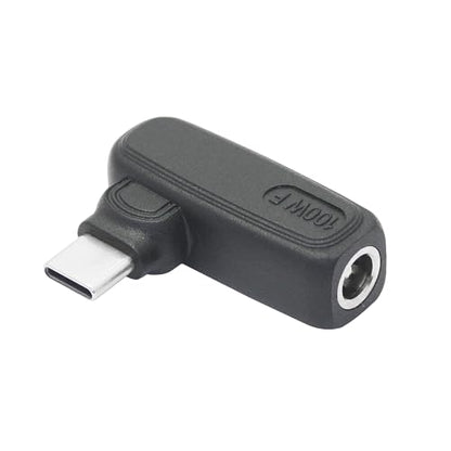 90 Degree 100W DC 5.5mm x 2.5mm Power Adapter, Input 15 - 20.5V, PD Chip | Right Angle DC 5525 Female to USB Type C Male PD Plug, Built in PD Intelligent Chip Quick Identification V/A, for USB C Port - style: DC 5525 Female to USB Type c Male - 100W