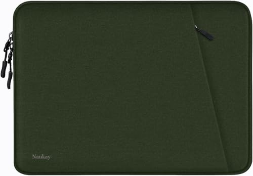 Laptop Sleeve 14 inch, Shockproof Protective Computer Cover with Accessories Pocket, Portable Laptop Case Compatible for 14 inch MacBook Air/Pro, Dell, HP, Acer, Asus, Lenovo, Army Green - color: Army Green, size: 14 inch