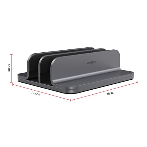 Dual Aluminum Vertical Laptop Stand Organizer, Sturdy Notebook Computer Holder Stand Compatible with New Liquid Retina XDR Apple MacBook Air/Pro/Neo, Mac mini, Apple TV & iPad Pro - Spacegray - color: SpaceGrey