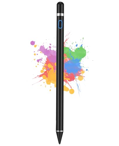 Stylus Pen for Touchscreen, DOGAIN iPad Pencil 1.5mm Fine Point Rechargeable, Tablet Pen for Drawing/Writing/Playing, Stylus Pen for iPad/iPad Air/Mini/Pro/Android/iPhone and Most Device(Black) - color: Black Pen