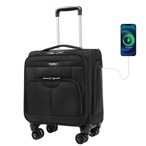 16 Inch Underseat Carry on Luggage With Wheels Soft side Lightweight Business Travel Small Suitcases Bag with TSA lock for Airlines,Men Women, Pilots Crew,Black - color: Black, size: Underseat 16 inch