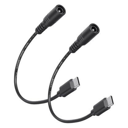 2Pcs 6 Inch DC Female to USB C Power Cord USB C to DC Adapter, DC5521 Female Male Plug, 5V 3A Power Charging Cable Extension Cord