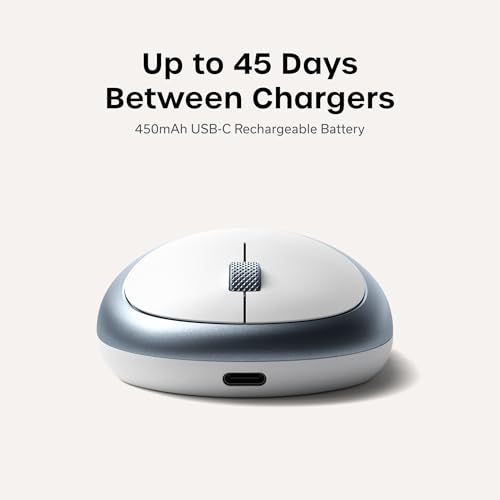 Satechi M1 Wireless Bluetooth Mouse, USB-C Rechargeable, Compact & Portable, for MacBook Air/Pro/Neo, iPad Air/Pro, iPad mini, Mac mini, iMac & Windows - Blue - color: Blue