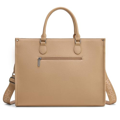 Wrangler Laptop Tote Bag for Women Western Style Work Crossbody Bag - color: Khaki