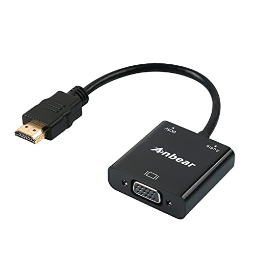 HDMI to VGA with Audio Adapter, Gold-Plated VGA to HDMI Adapter1080P Video Converter Male to Female with 3.5mm Audio Port Compatible for PC,Laptop,DVD - color: 1 Pack