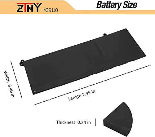 41Wh G91J0 Battery Replacement for Dell Inspiron 3510 3511 3515 3521 3525 | 3530 3535 5320 5310 5330 5410 5435 5415 5418 5515 5430 5435 7415 7420 2-in-1 Latitude 3320 3330 3420 3520 Vostro 3435 3-Cell - size: 7.95*3.46*0.24 inch G91J0