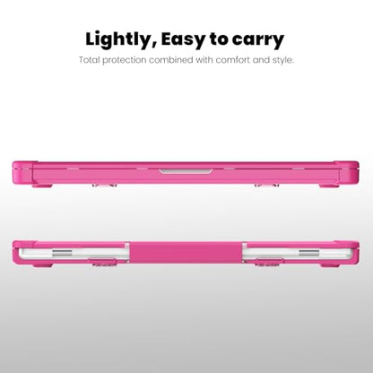 Batianda Heavy Duty Case for New MacBook Pro 16 inch 2026 M5 2024 M4 M3 M2 M1 Pro Max Chip - Starry Dot-Matrix Cover with PU Leather Spine & Foldable Stand - Full Protection Anti-Collision, Pink - color: Pink