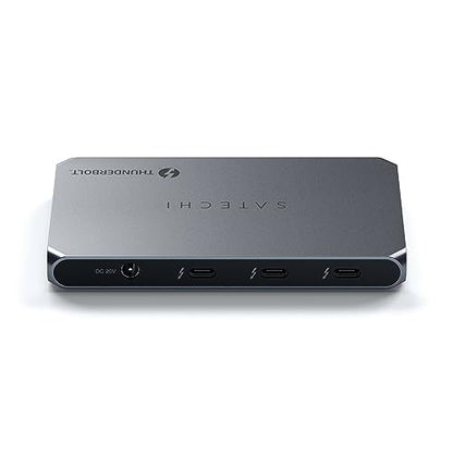 Satechi Thunderbolt 4 Slim Hub 5-in-1, USB C 60W Charging, Single 8K or Dual 4K Display, 4 Thunderbolt 4 Ports, USB 3.2 Gen2, Compatible with USB4/Thunderbolt 4 Macs and Windows - style: Thunderbolt 4 Slim Hub - 60W