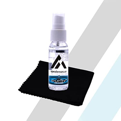 Apex Lens Cleaner Spray Solution for Reading Eye Glasses | Sunglasses | Phone and Laptop Screens | Cleaning Cloth Included (1)