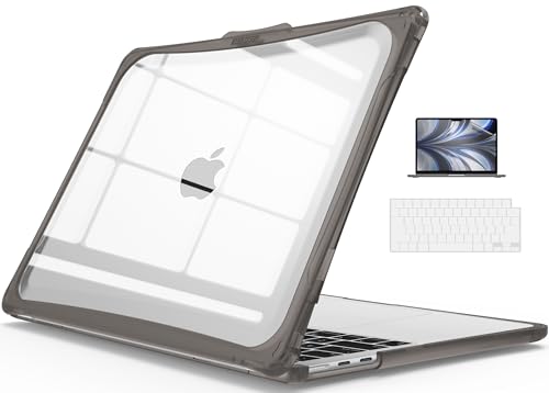 IBENZER Hexpact Protective MacBook Air 13 inch Case M5 2026 M4 2025 M3 M2 2024-2022 A3449 A3240 A3113 A2681, Heavy Duty Case & KeyboardCover & ScreenFilm, Gray, HPE-KK-GY+2 - color: Gray