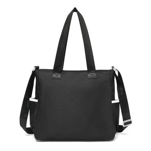 Phaoullzon Cute Messenger Bag Kawaii Crossbody Purse for Teen Shoulder Tote | Gifts for Girls/ Women, Nylon Japanese College Satchel Travel Work Gym Handbag - color: Black, style: Large(could Fit 14" Laptop)