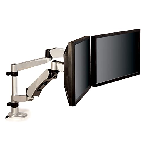 3M™ Monitor Stand, MA265S - color: Silver, style: Dual Arm