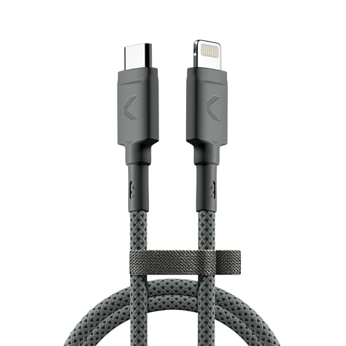 Clemm USB C to Lightning Cable [Apple MFi Certified] 3.9ft, 60W Fast Charging Nylon Braided iPhone Charger Cord, Long Lifespan, Compatible with iPhone 14/13/12/11/X/XR/XS, iPad, AirPods, Dim Gray - color: Dim Gray, size: 3.9ft, style: USB-С to Lightning M
